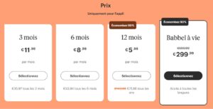 prix Babbel